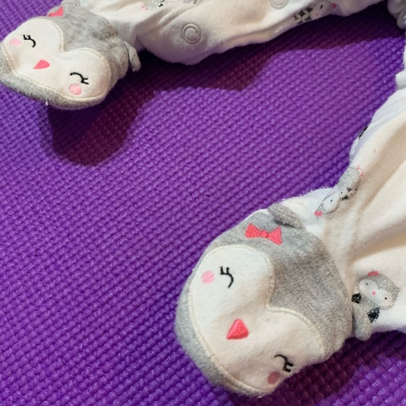 Carter's Baby Girl Owl Snap-Up Cotton Footies - Picture 3 of 5